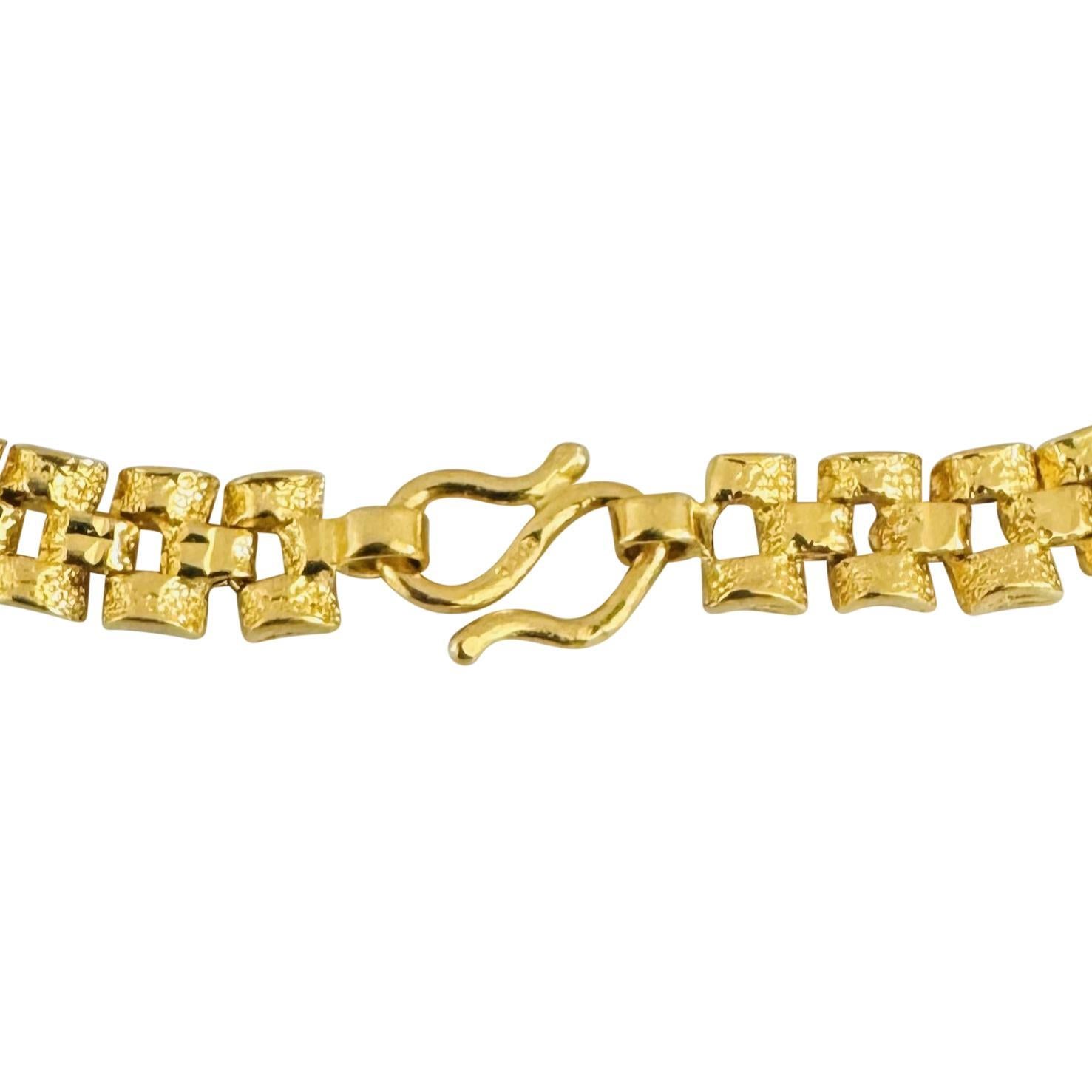 24k reines Gelbgold 16,4g massives Damen-Panther-Gliederarmband 7