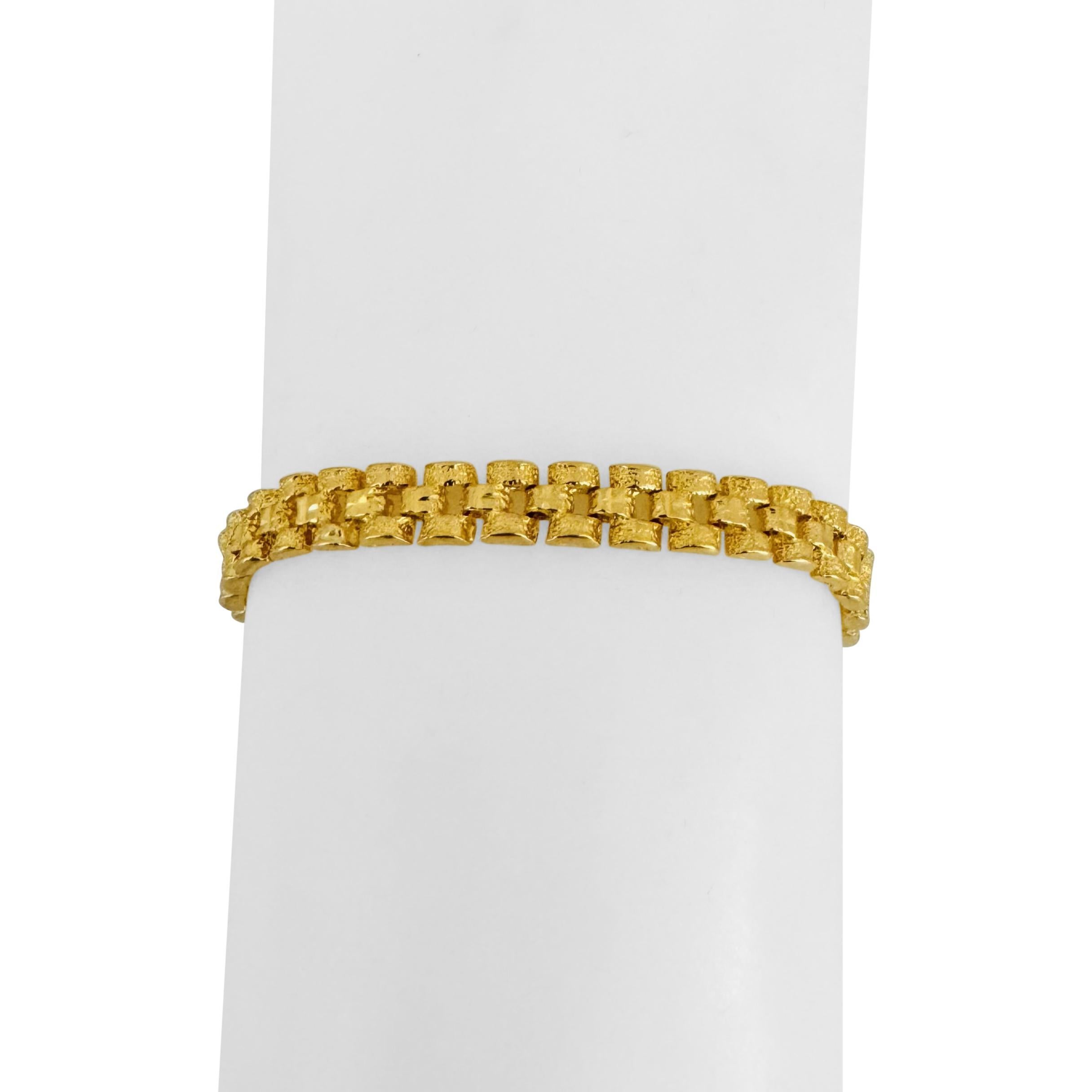 24k reines Gelbgold 16,4g massives Damen-Panther-Gliederarmband 7