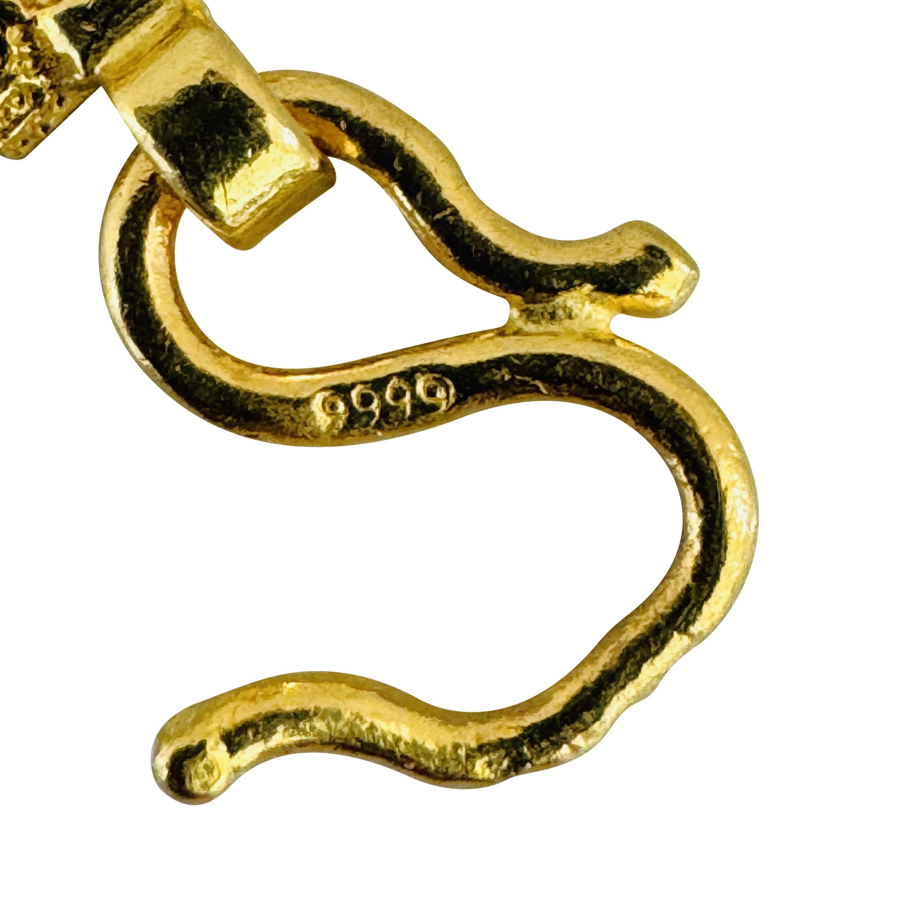 24k reines Gelbgold 16,4g massives Damen-Panther-Gliederarmband 7