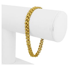 24k reines Gelbgold 16,4g massives Damen-Panther-Gliederarmband 7"