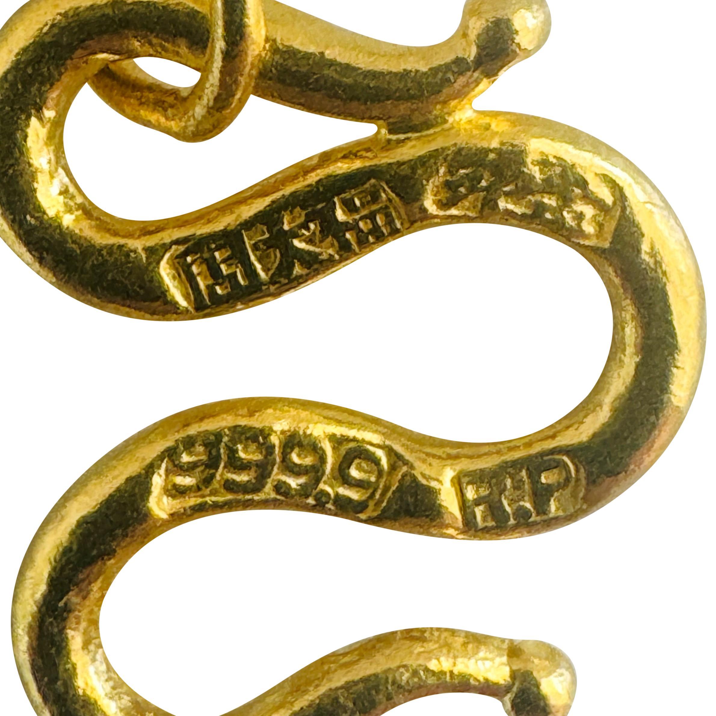 24k reines Gelbgold 16,5 g Damen 2,5 mm Ausgefallene Gliederkette Halskette 18