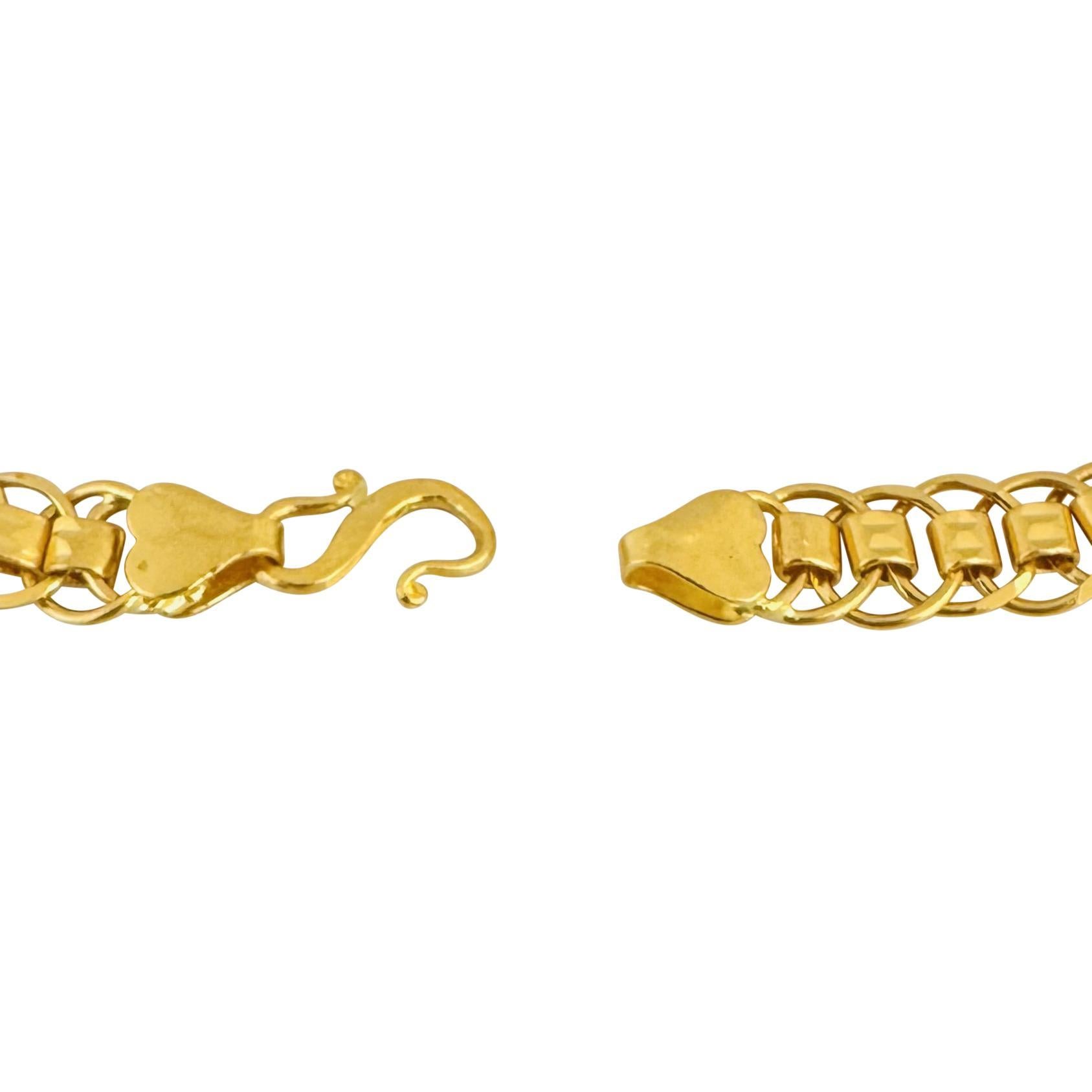 24k reines Gelbgold 17,3g massives 7,5mm Ausgefallenes Gliederarmband 7,5