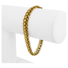 24k reines Gelbgold 17,3g massives 7,5mm Ausgefallenes Gliederarmband 7,5"