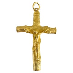 Colgante Cruz Crucifijo Grande de Oro Amarillo Puro de 24k 17,5 g de peso 2,5
