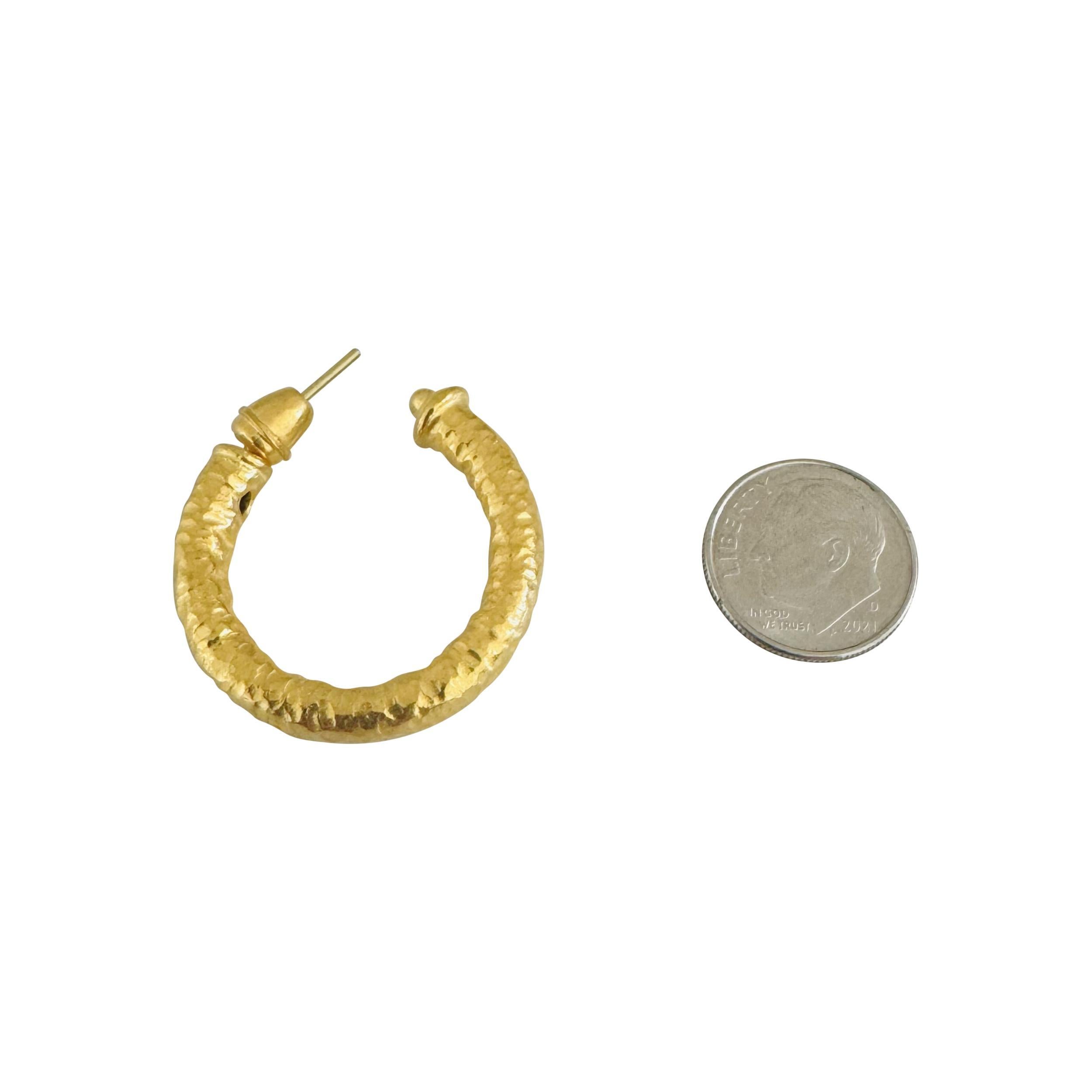 24k reines Gelbgold 20,4g massive, schwere, gehämmerte Creolen 1,2