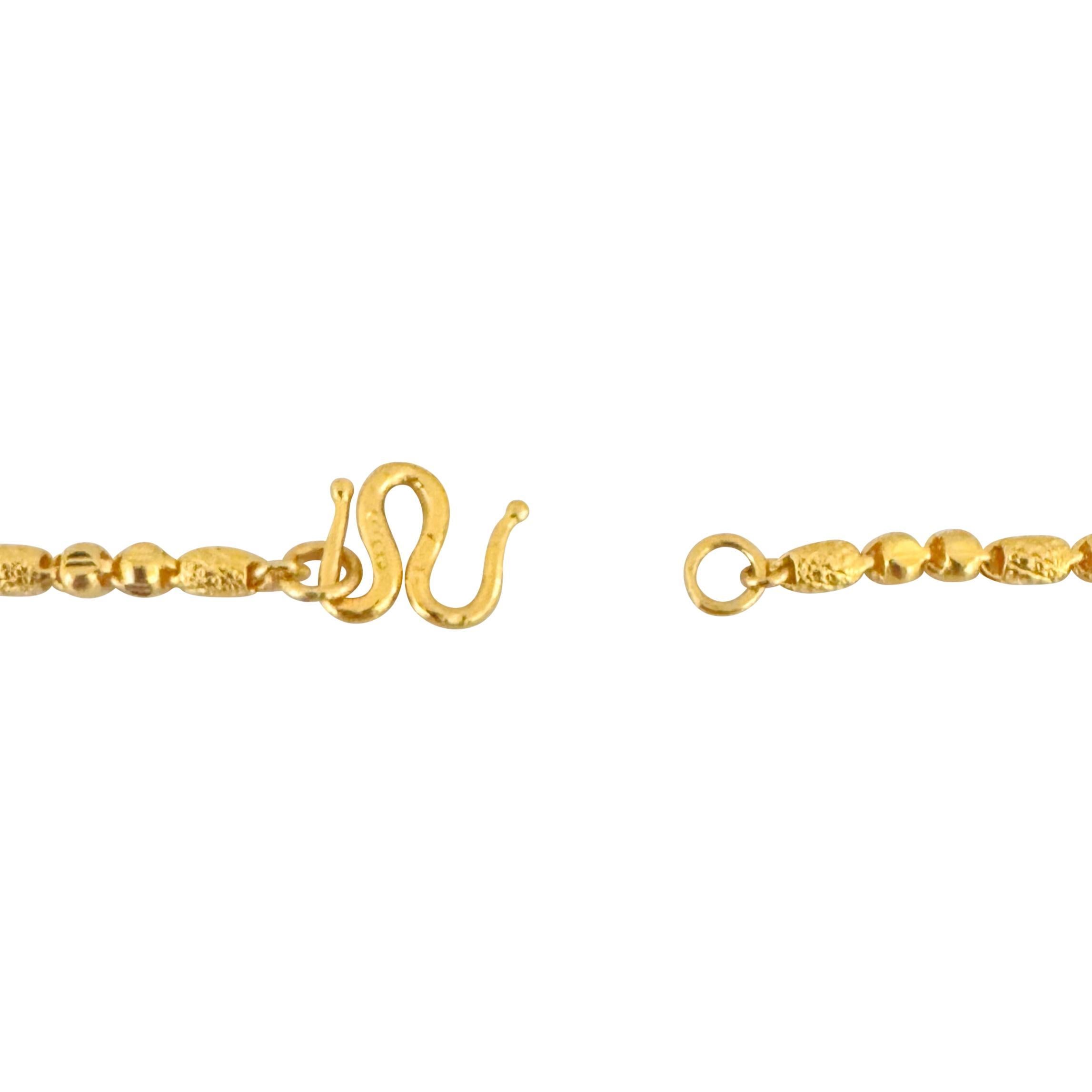 24k Pure Yellow Gold 22g Diamond Cut 3mm Bead Link Chain Necklace 18
