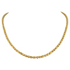 24k Pure Yellow Gold 22g Diamond Cut 3mm Bead Link Chain Necklace 18"