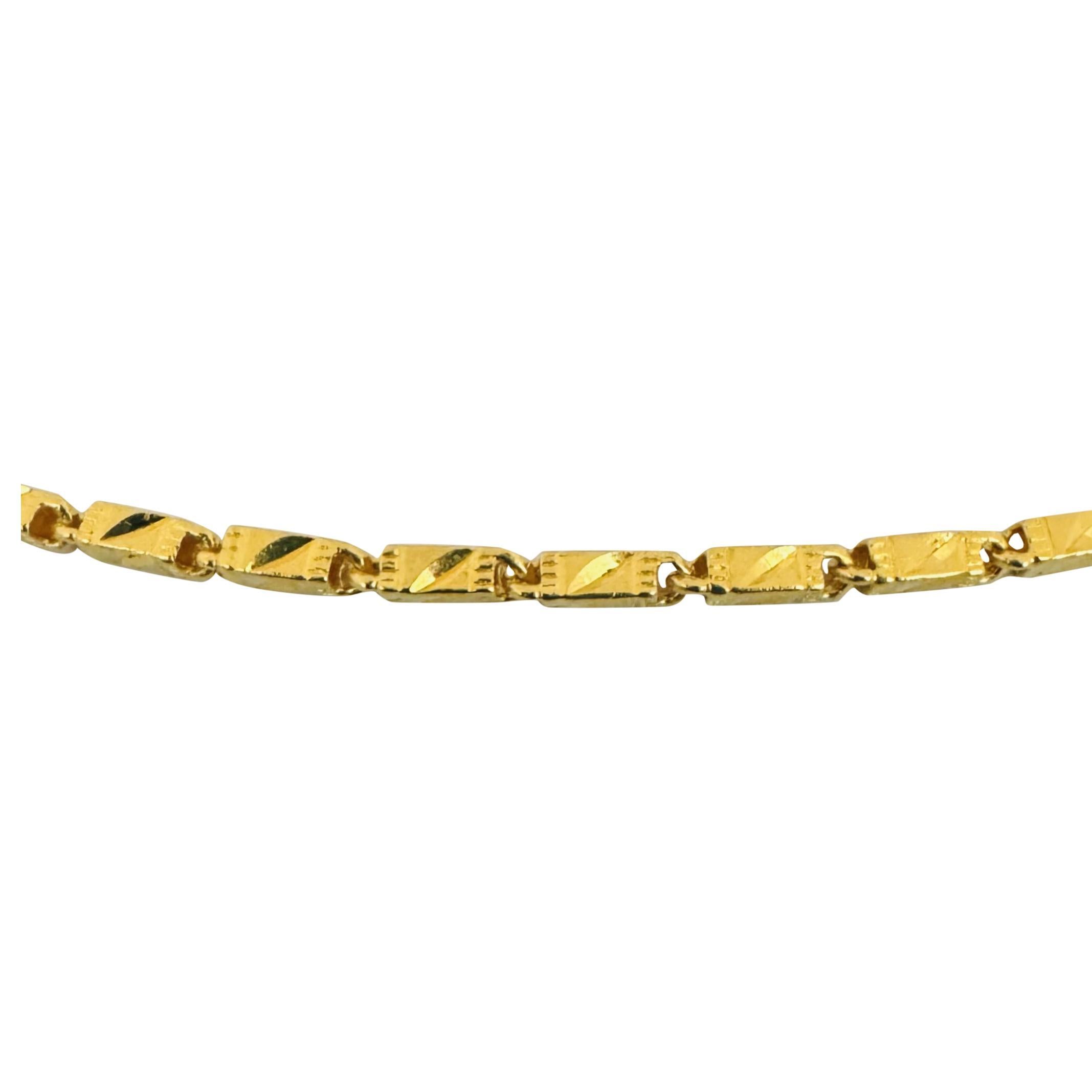 24k reines Gelbgold 29,4g Diamantschliff 2,5mm Bar Link Kette Halskette 24
