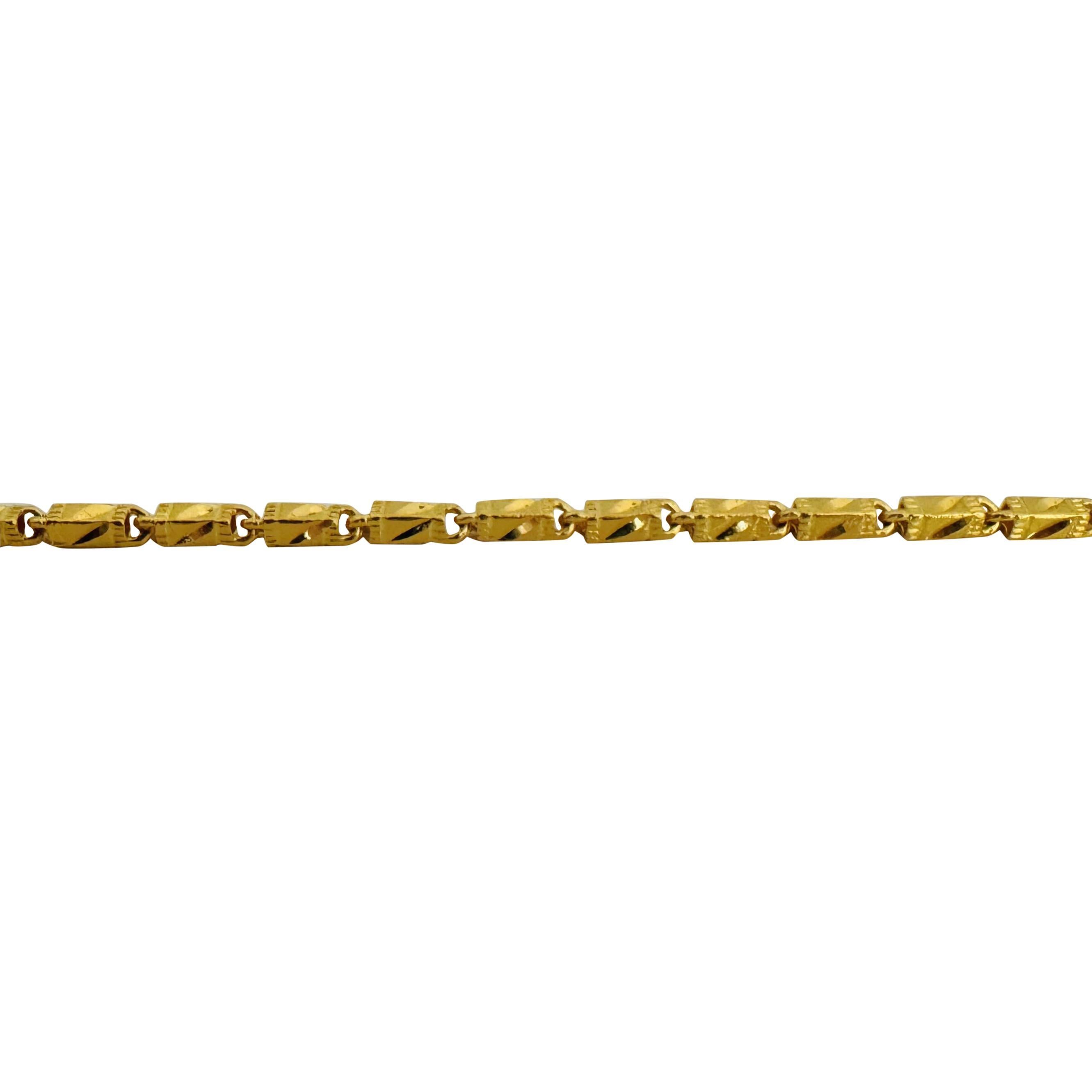 24k reines Gelbgold 29,4g Diamantschliff 2,5mm Bar Link Kette Halskette 24