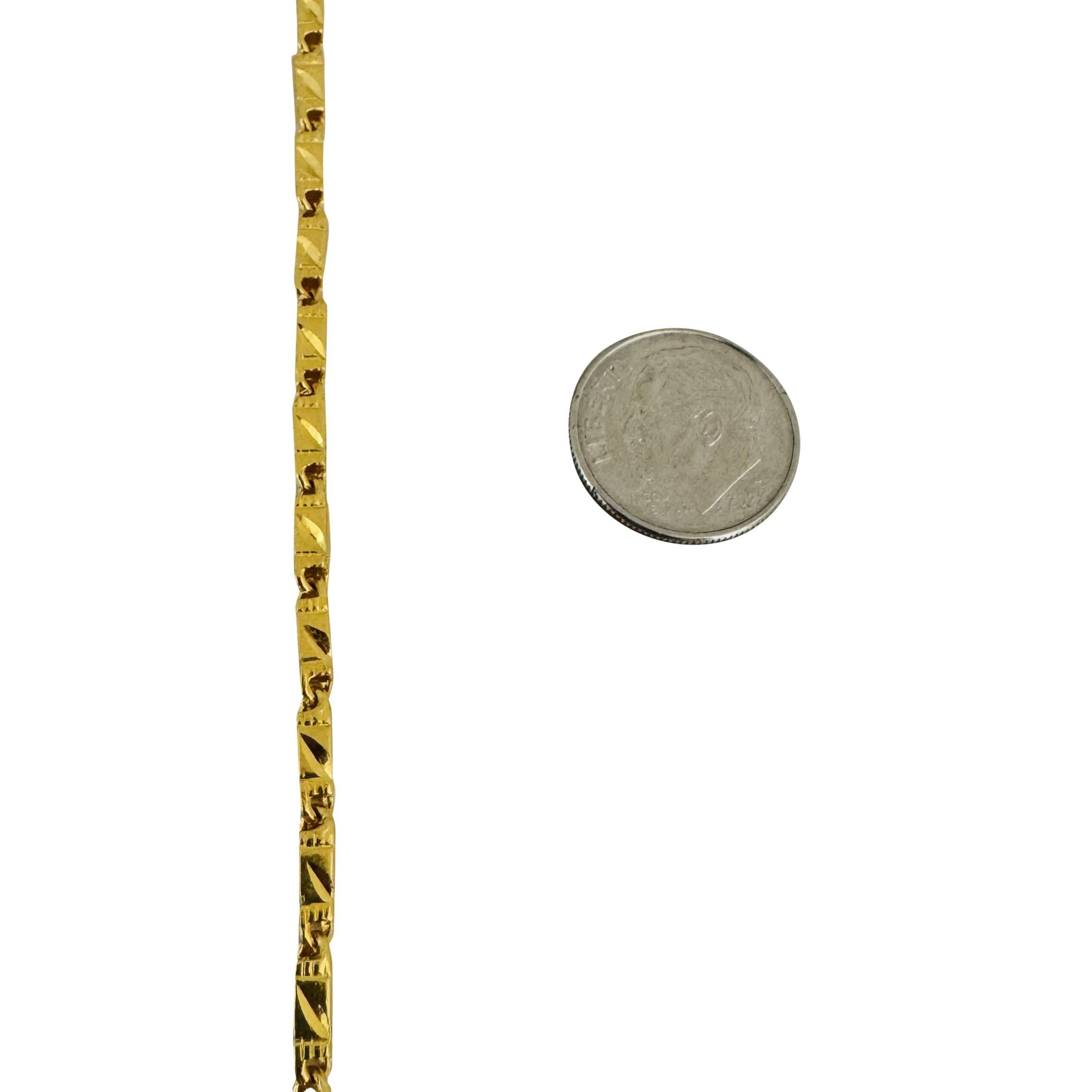 24k reines Gelbgold 29,4g Diamantschliff 2,5mm Bar Link Kette Halskette 24