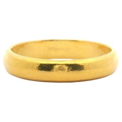 24k Pure Yellow Gold 3.8g Solid 3.5mm Ladies Band Ring Size 4.5