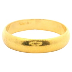 24k Pure Yellow Gold 3.8g Solid 3.8mm Ladies Band Ring Size 5.5