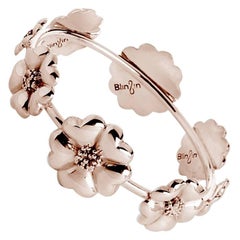 24k Rose Gold Vermeil Blossom Graduated Bangle