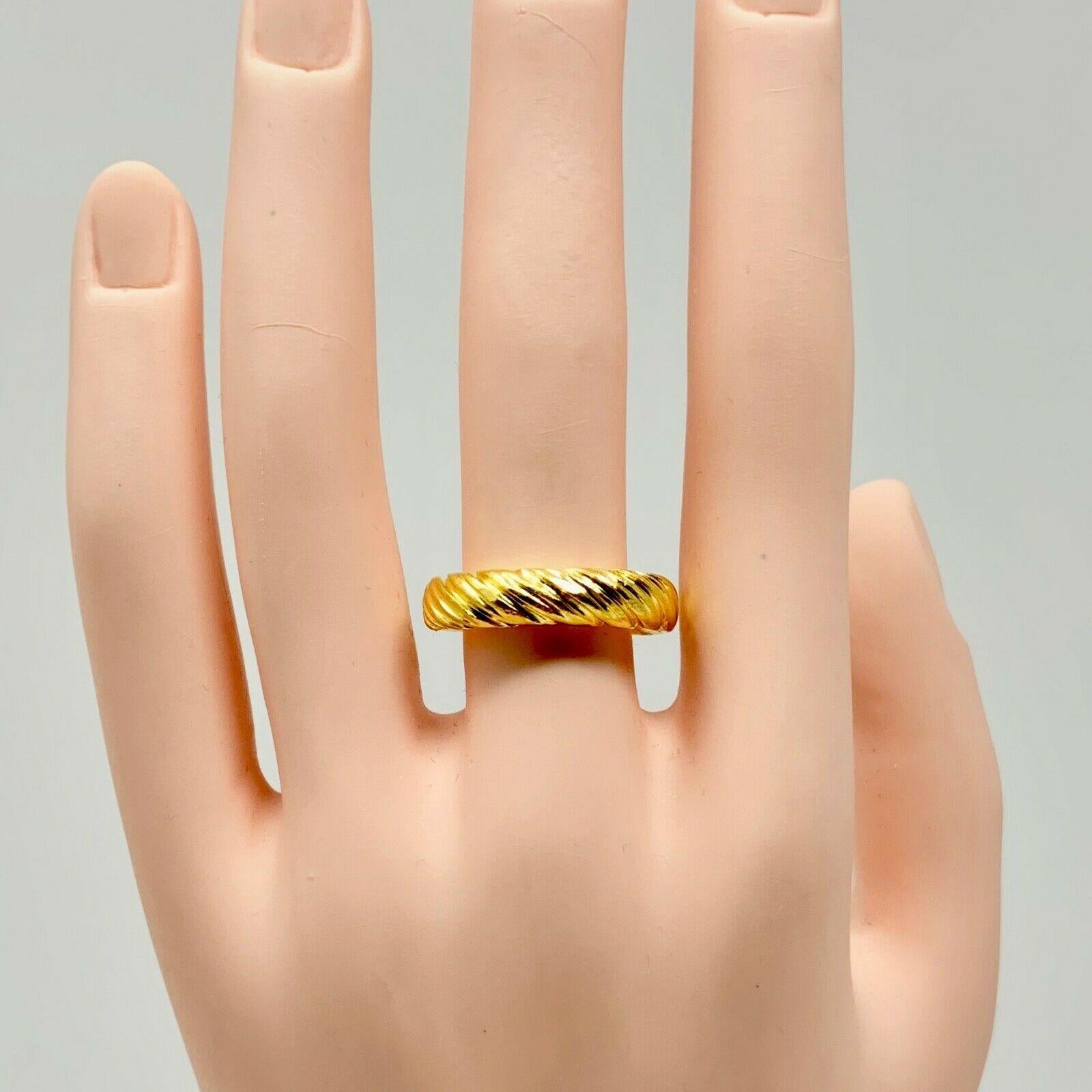 Women's or Men's 24 Karat Solid Yellow Gold Mene Torc Ring