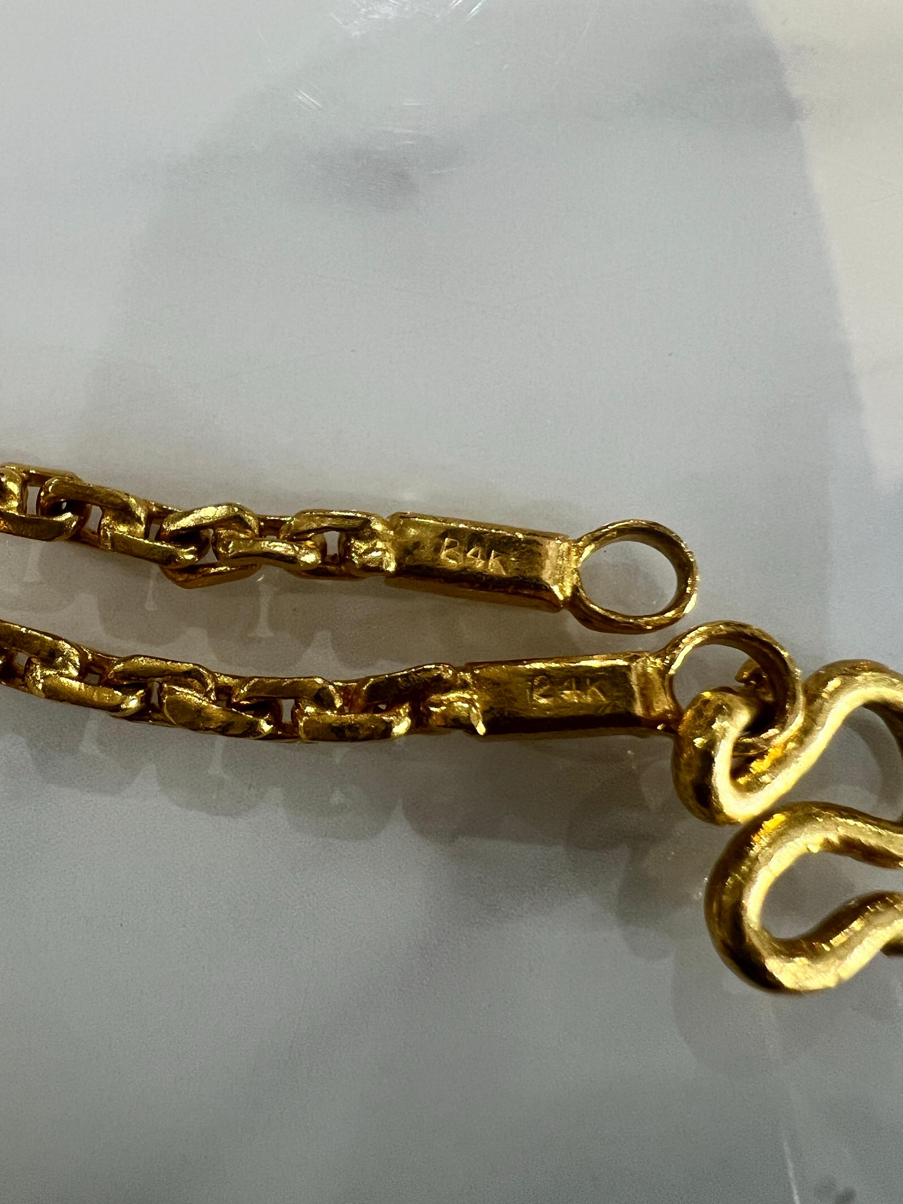 Catena a maglie da motociclista in oro giallo 24k 17 in 2,50 mm 30,00 gr PUR157-A in vendita 1