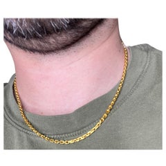 Catena a maglie da motociclista in oro giallo 24k 17 in 2,50 mm 30,00 gr PUR157-A