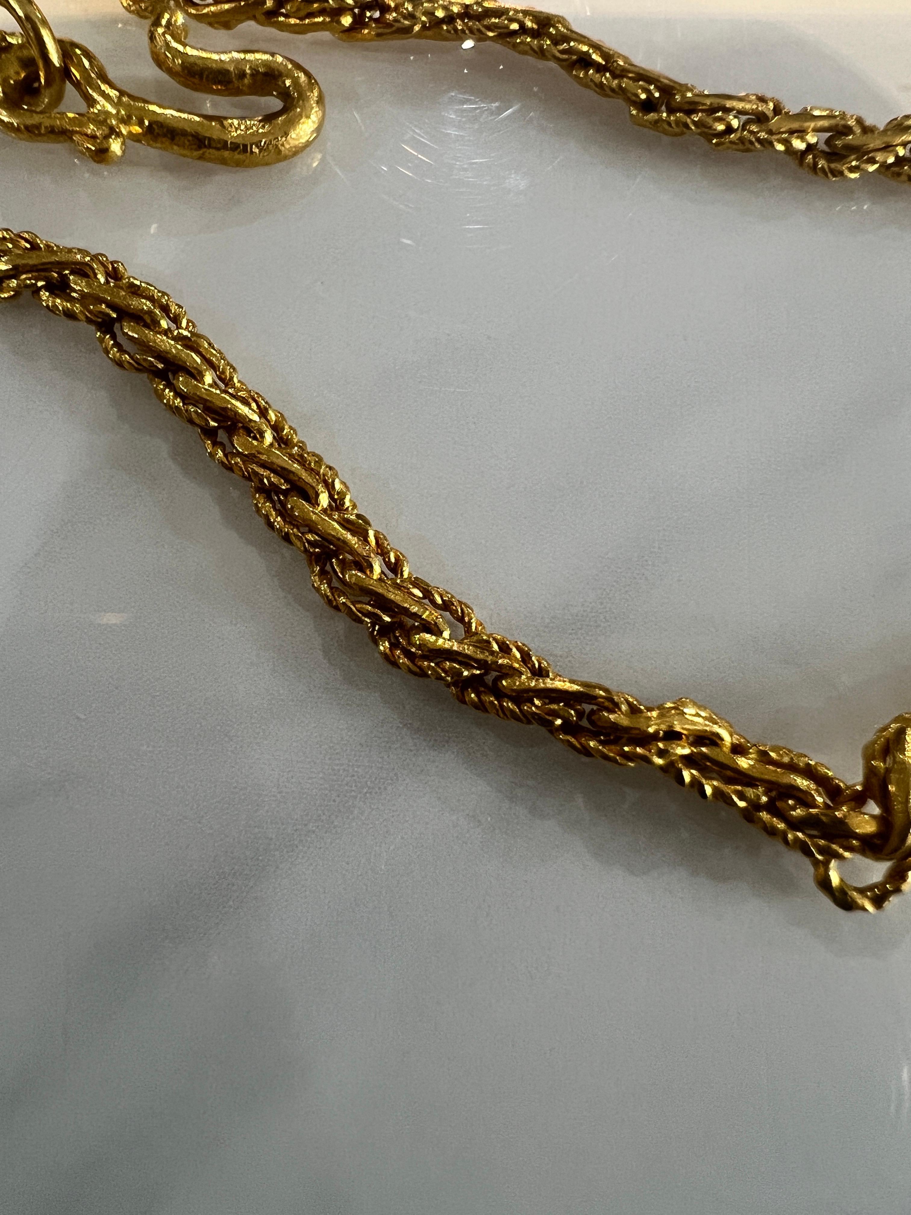 Or jaune 24k 21.8 gr 19.5mm 3.00 large  chaîne fantaisie PUR157-B Excellent état - En vente à West Hollywood, CA