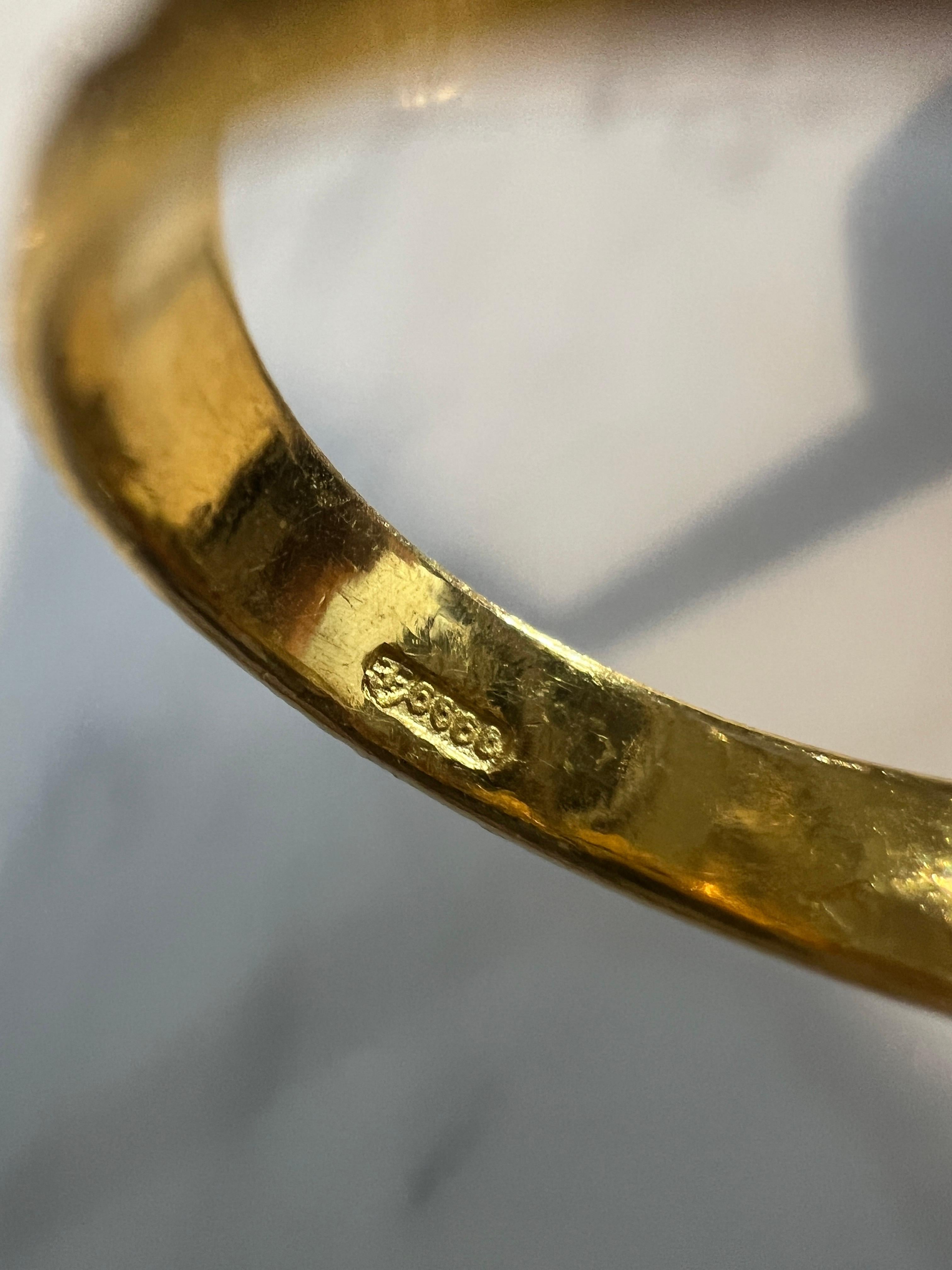 da uomo o donna Oro giallo 24k 4,44 gr. Fascia larga siz3 7 4 mm PUR157-D. in vendita