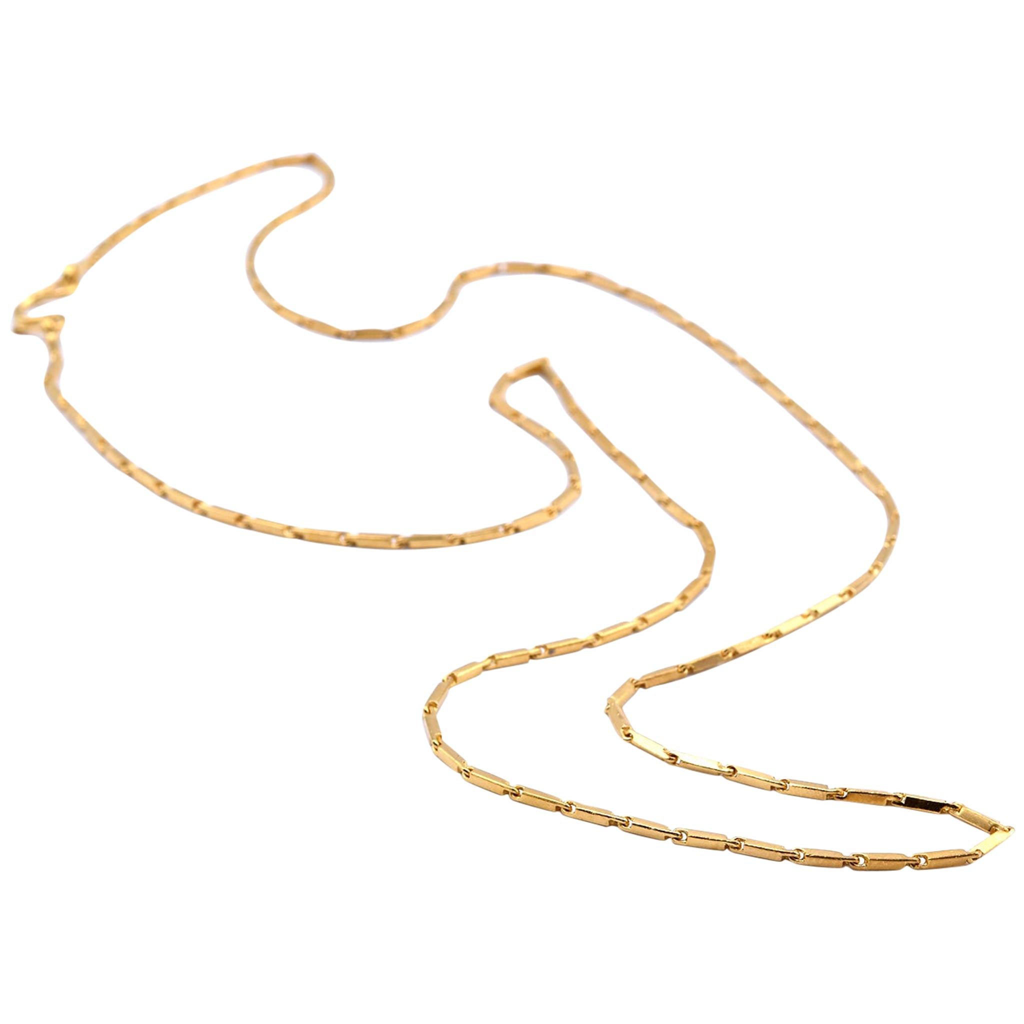 24 Karat Yellow Gold Box Chain Necklace