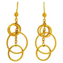 Boucles d'oreilles chandelier en or jaune 24k