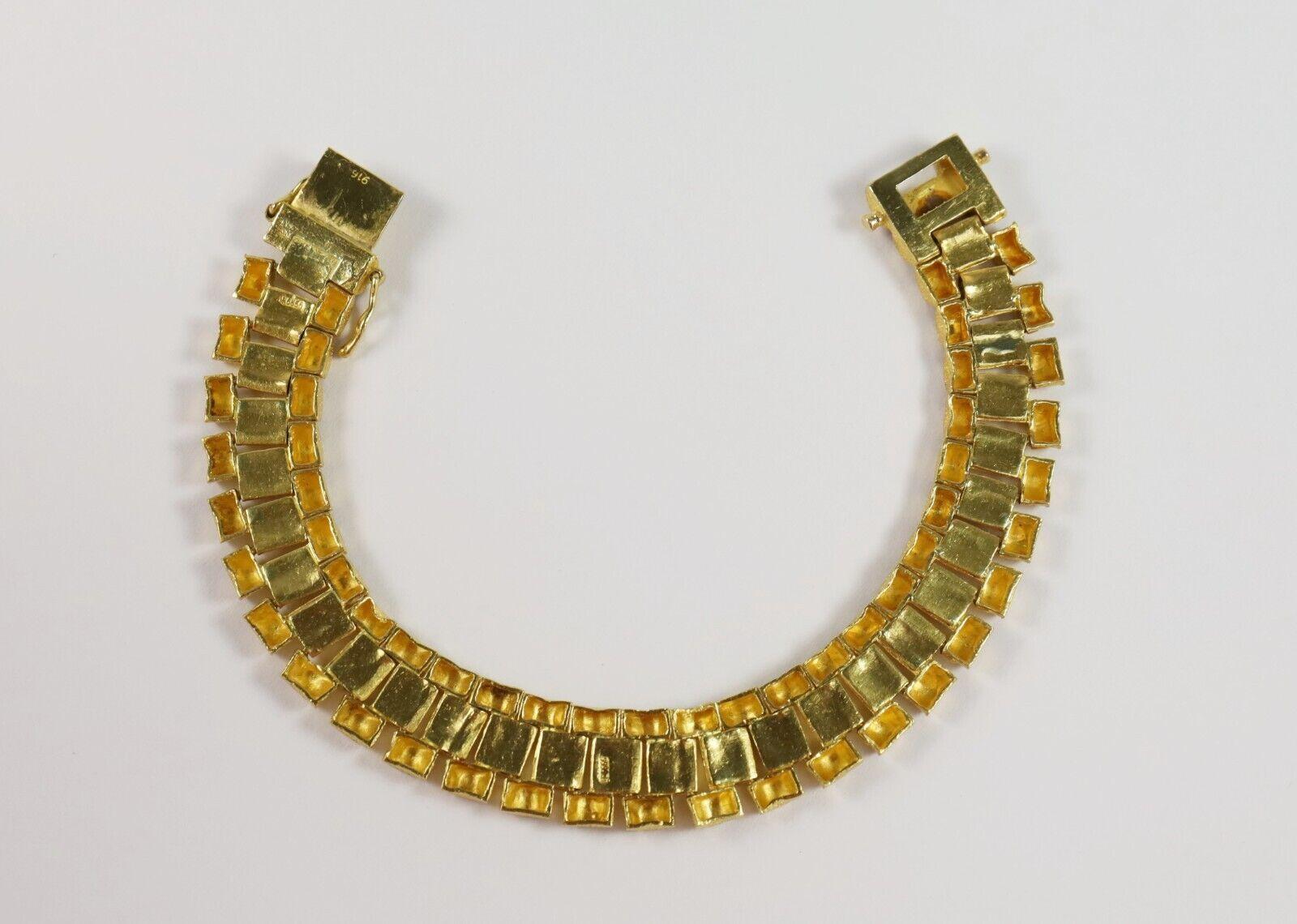 24k Yellow Gold Heavy Bracelet, 7.5 inches - 57.3g In Fair Condition For Sale In Providence, RI