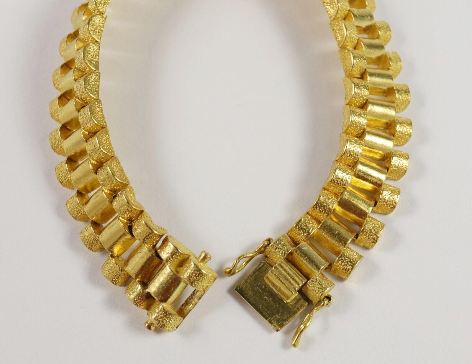 Women's or Men's 24k Yellow Gold Heavy Bracelet, 7.5 inches - 57.3g For Sale