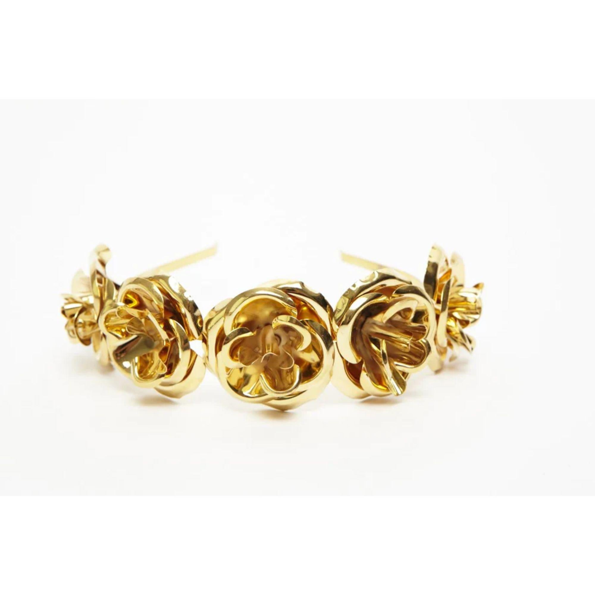 24K Yellow Gold Lana Rose Headband In New Condition For Sale In Miami Beach, FL