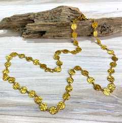 24K Yellow Gold Long Chain, Hand-Made