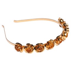 24 Karat Gelbgold Mini-Kopfband mit Rosenmotiv