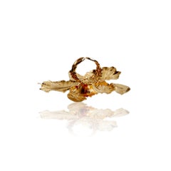 24K Yellow Gold Oversized Orchid Ring