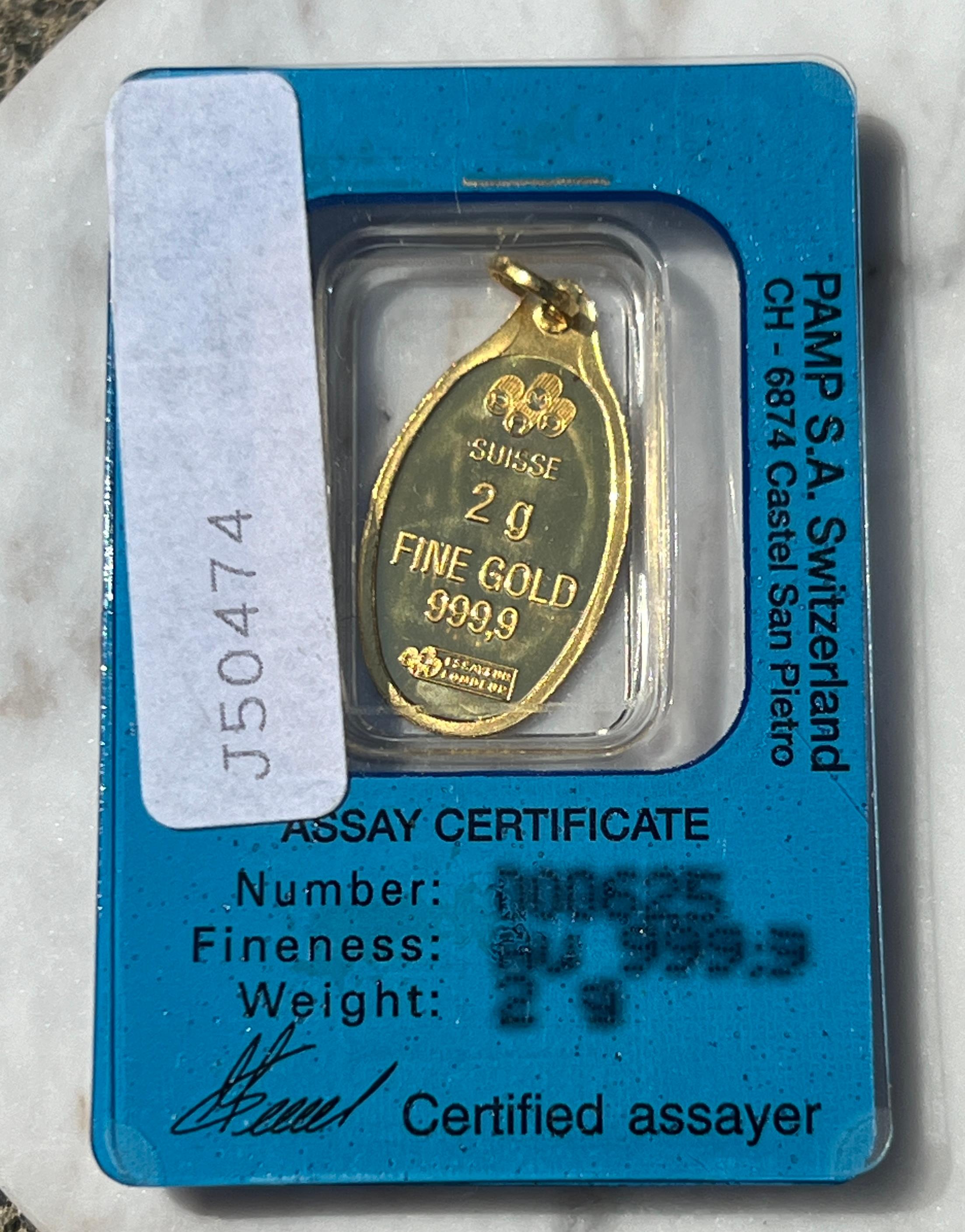 24k Yellow Gold PAMP Suisse Cleopatra Switzerland Pendant 2