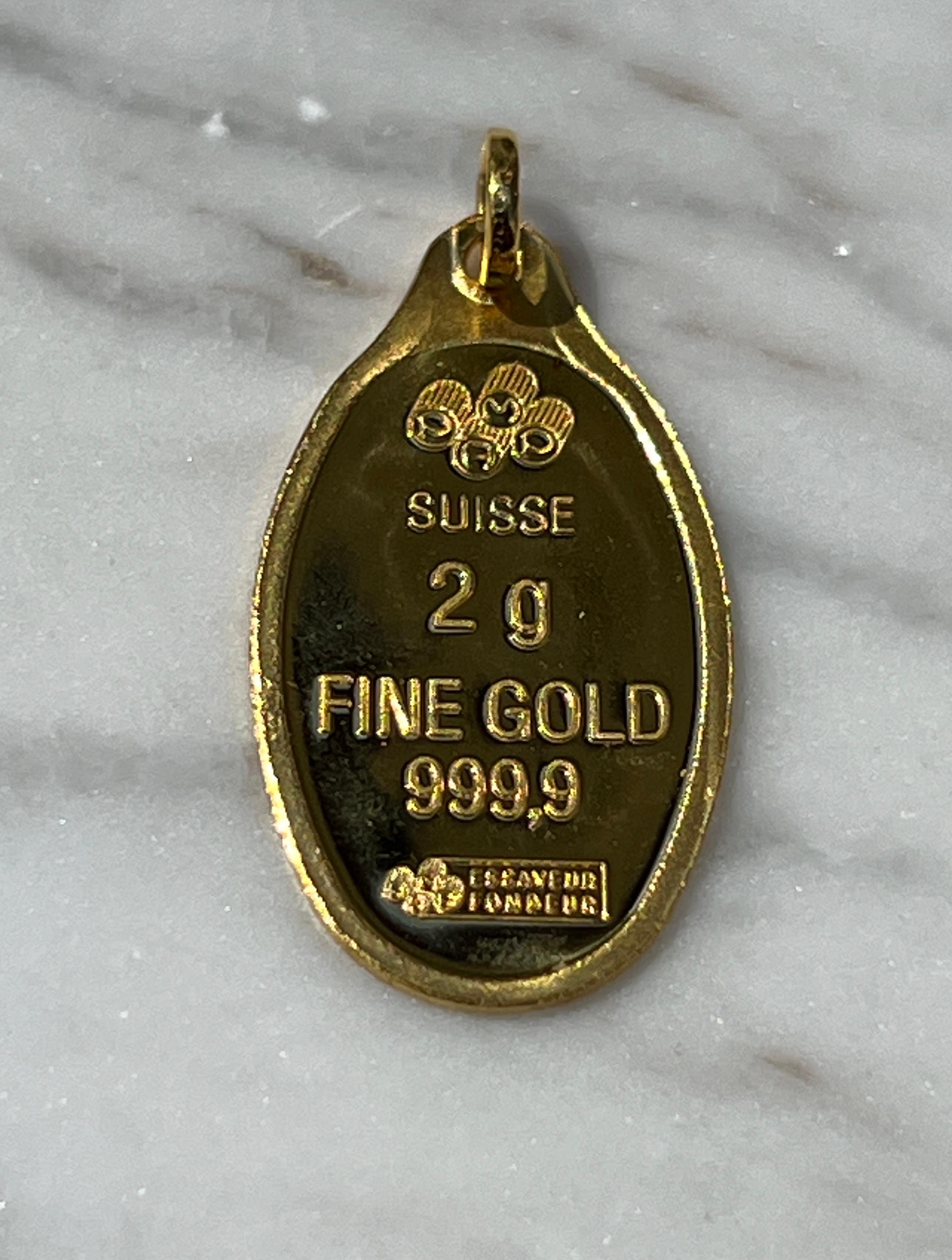 24k Yellow Gold PAMP Suisse Cleopatra Switzerland Pendant 5