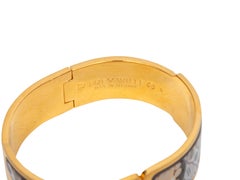 24K Yellow Gold Plated & Grey Frey Wille Fire Enamel Bangle