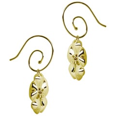 24 Karat Gelbgold Vermeil-Blumen kreisförmige Ohrringe