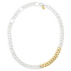 24k Yellow Gold & White Silver Handmade "Rugged Chain" Necklace by Lika Behar