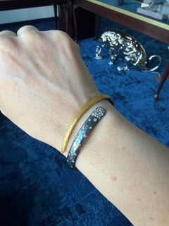 24K YG & Oxidized Silver Midnight Wrap Diamond Hinged Bracelet by Lika Behar