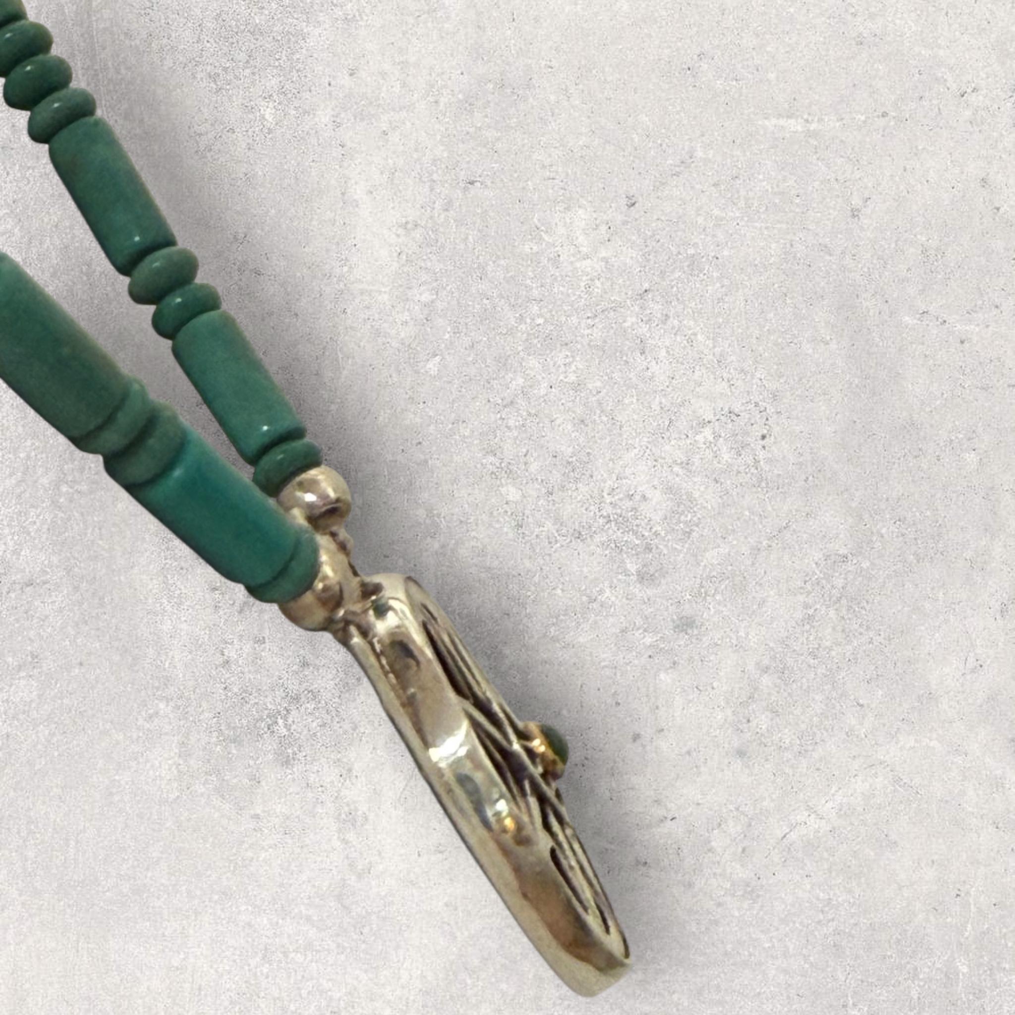 24kt e 18kt, Argento, Smeraldo, Onice e Turchese Heyoka Merrifield 2-SIDEDPendente in vendita 7