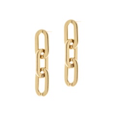 24kt gold brass plated pendant chain earrings NWOT
