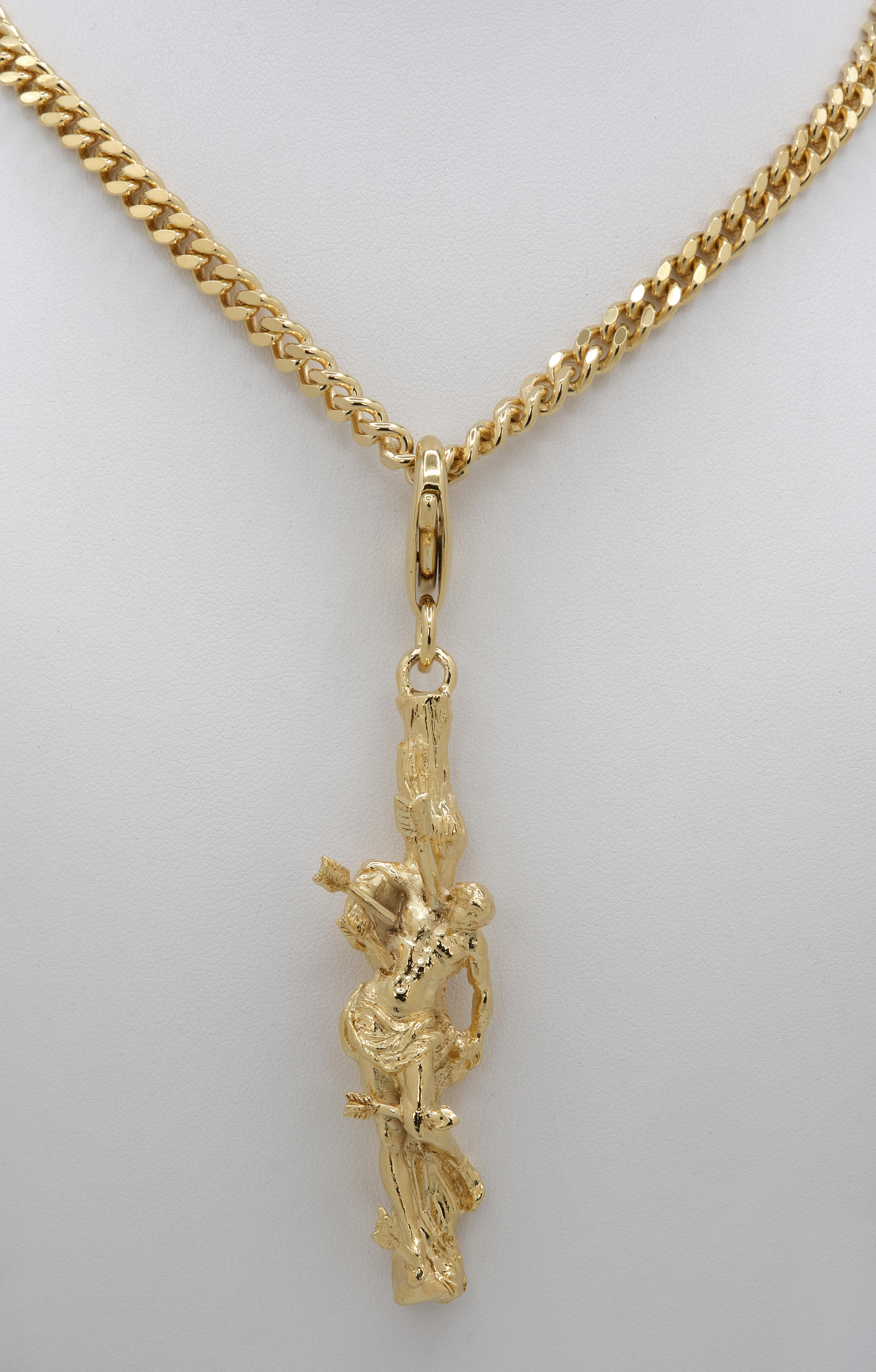 18 Karat Anhänger-Skulptur des Heiligen Sebastian für Damen oder Herren