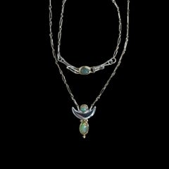 24kt Gold, Sterling Silver & Opal, Heyoka Merrifield Opal Moon Pendant Necklace