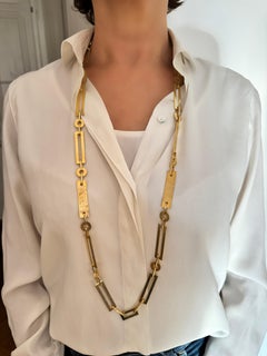 Collier à chaîne martelée en or jaune 24 carats par Rossella Ugolini, 100 cm
