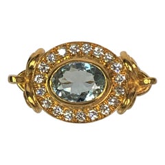 24KY Cevherun 1.99ct Aquamarine Diamond Ring