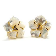 24mm Hand-carved Mother of Pearl Flower Earrings