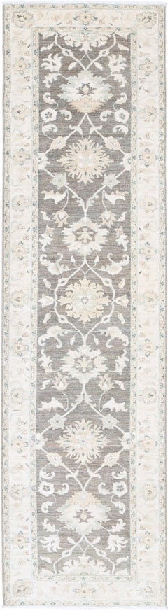 2.4x10 ft Floral Hallway Runner Rug. Handmade Kitchen Runner Rug in Beige, Brown