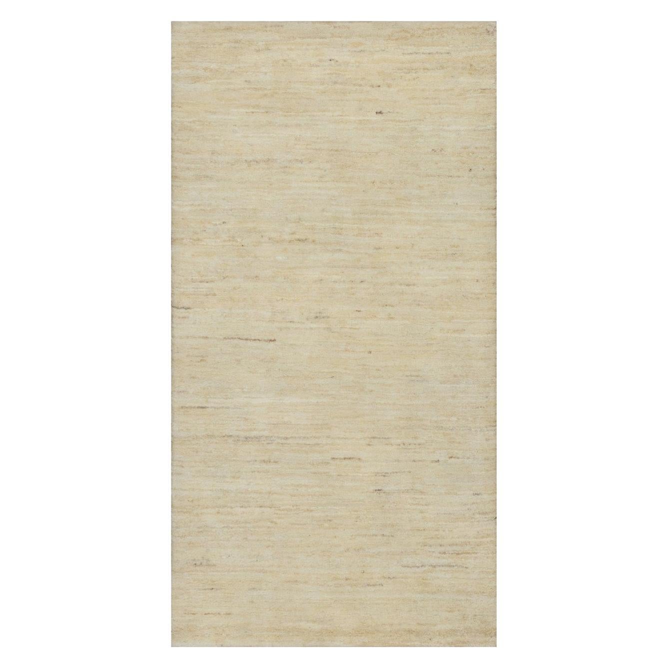 2'4"x11'6" Weißer moderner handgeknüpfter Lori Buft Thick and Plush Wolle Handgeknüpfter Läufer