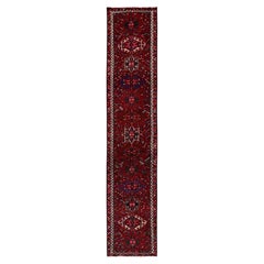 2'4"x12'5" Red New Persian Karajeh Full Pile Pure Wool Hand Knotted Runner Rug