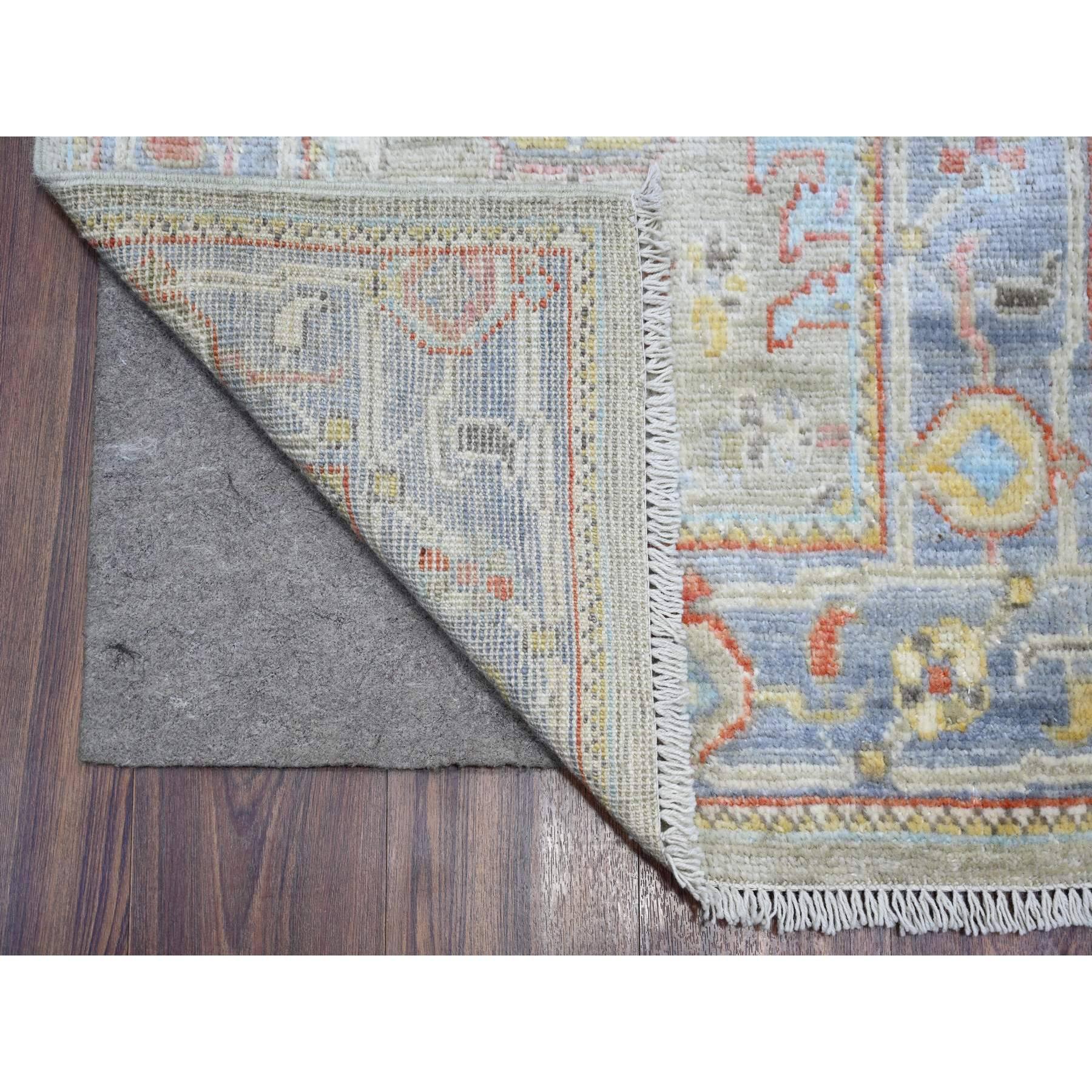 This is a truly genuine one-of-a-kind Cloud Gray, Natural Wool Hand Knotted, Afghan Angora Oushak with All Over Design Vegetable Dyes, XL Runner Oriental Rug. It has been Knotted for months and months in the centuries-old weaving craftsmanship
