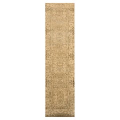 2'4 "x20' Tapis de course en laine nouée à la main à motif de médaillon marron Agra