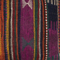 Funda de cojín Kilim hecha a mano de 24 "x24". Almohada Vintage. Almohada rústica