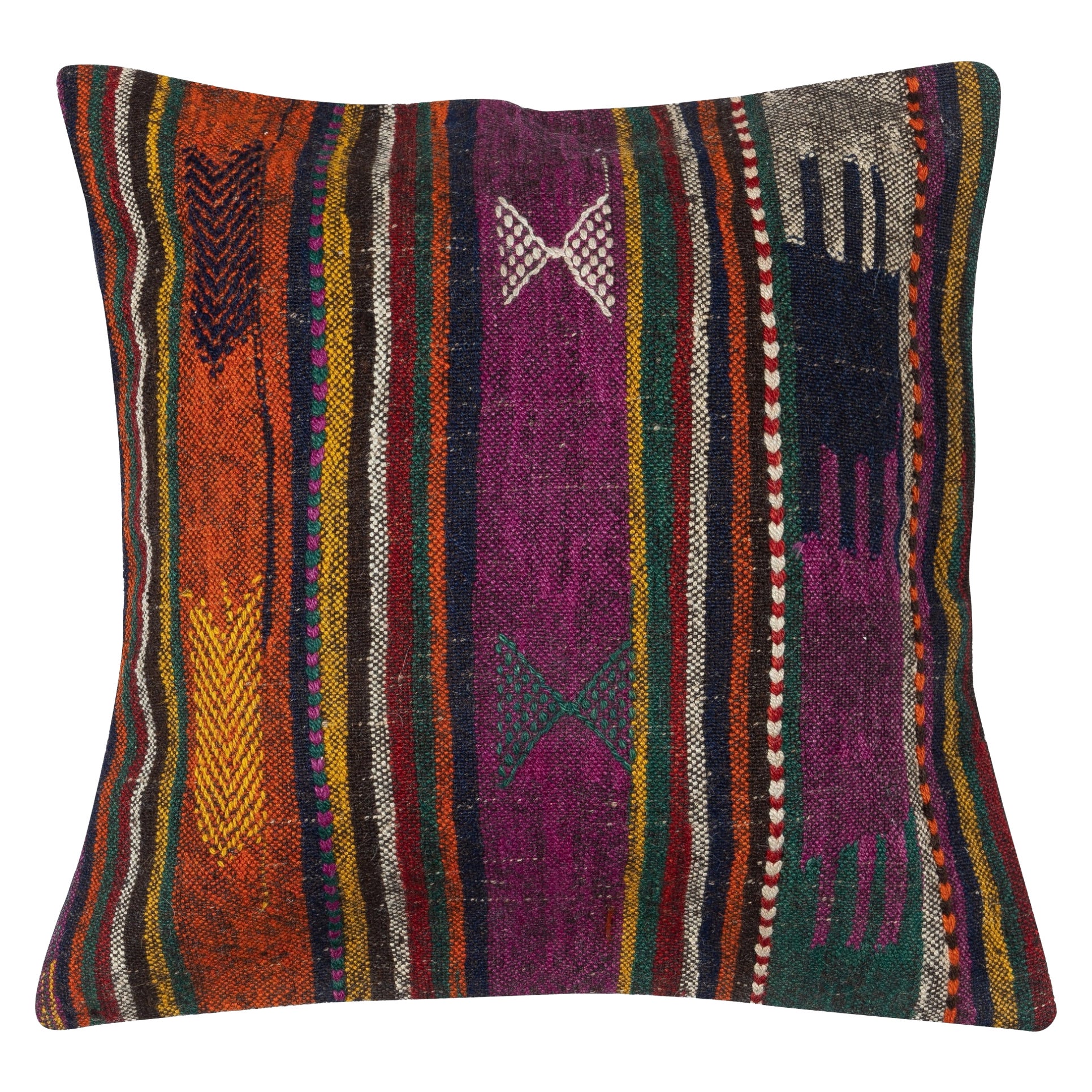 Copricuscino Kilim fatto a mano 24 "x24". Cuscino d
accento Vintage By. Cuscino rustico